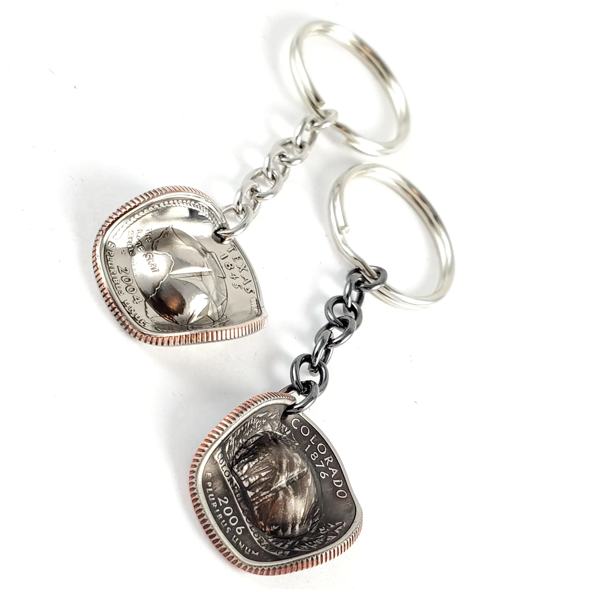 State Quarter Cowboy Hat Coin Keychain