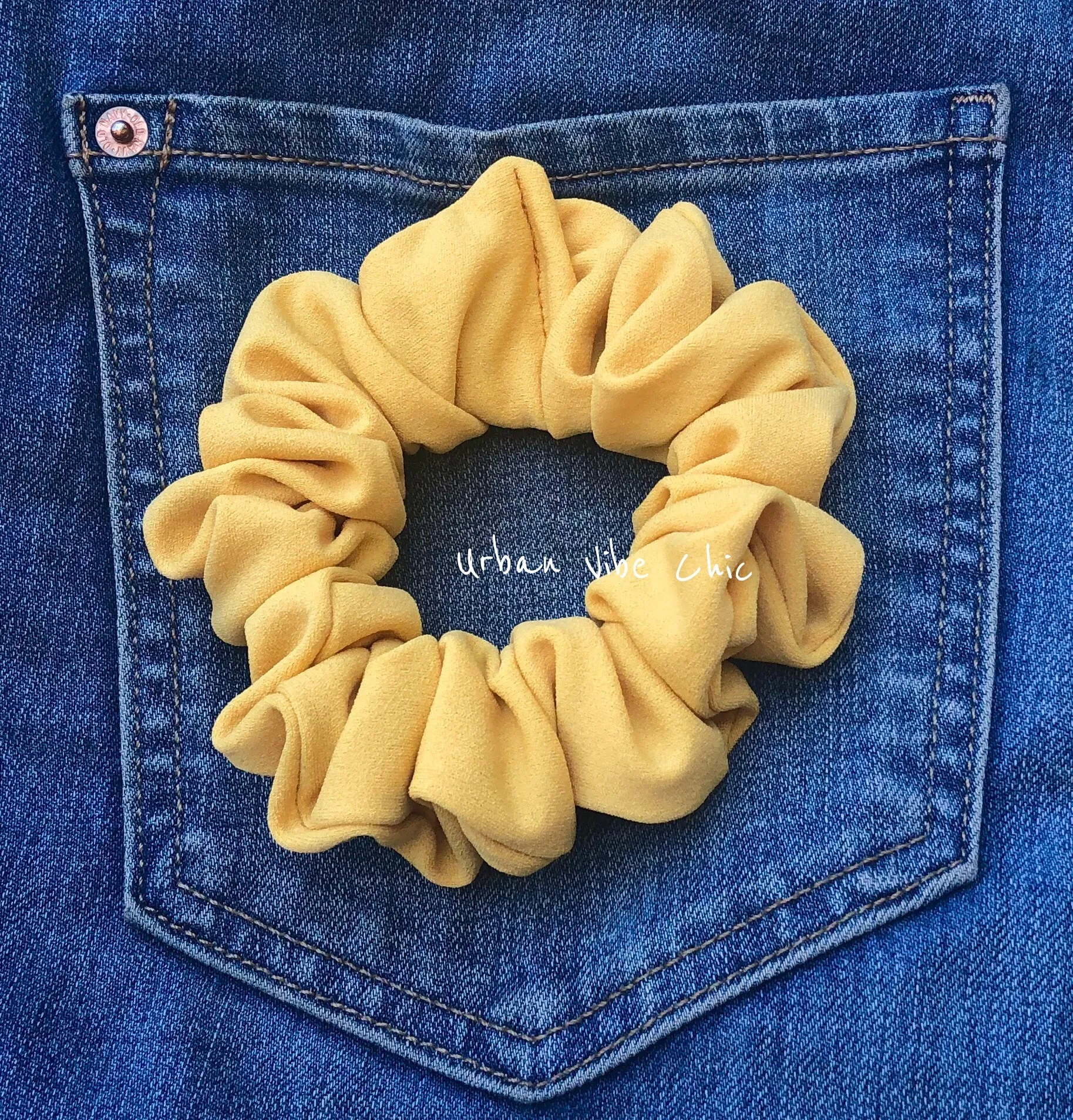 Unique Hair Scrunchies - Yellow Suny