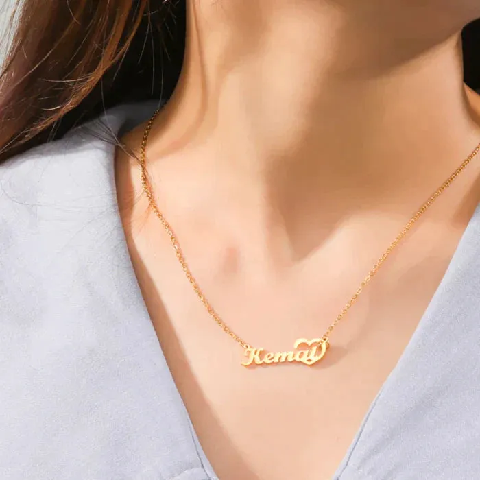 Unique Heart Name Necklace