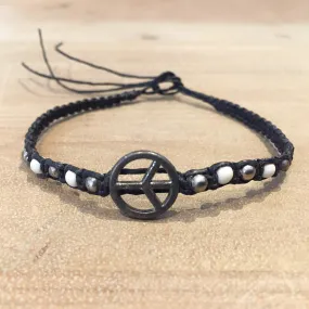 Woven Bracelet with Peace Symbol